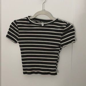 green striped cropped t shirt